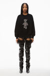 alexander wang crystal beiress pullover in boiled wool black