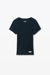 Alexander Wang navy 低圆领罗纹棉质 t 恤