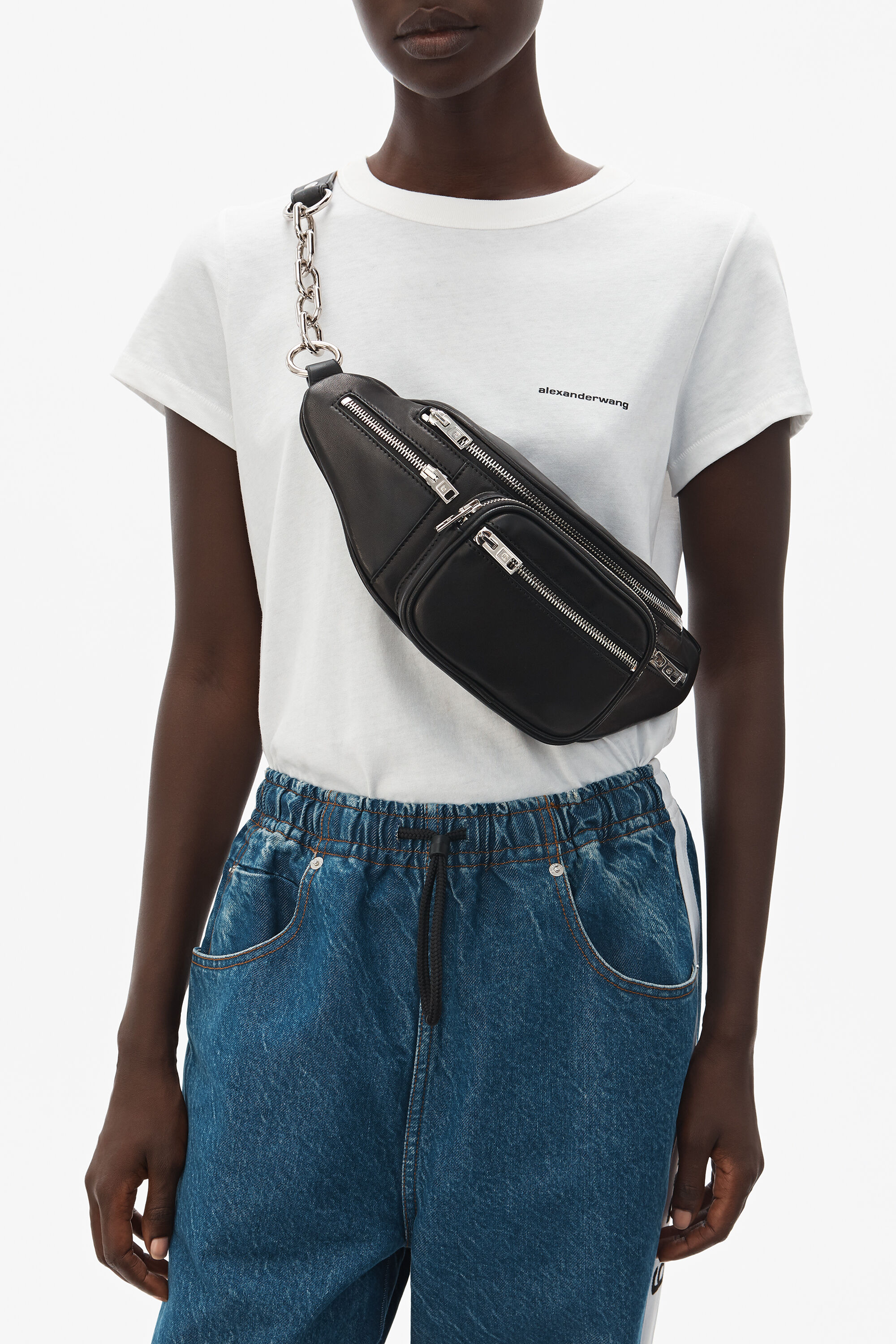 alexanderwang ATTICA FANNY PACK IN NAPPA LEATHER BLACK