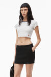 alexander wang 卷边下摆装饰苹果徽标缀饰微罗纹平纹针织婴儿 t 恤 light heather grey