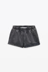 Alexander Wang washed black black cotton-terry running shorts