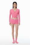 Alexander Wang lotus pink rosa cardigan in waffelstrick