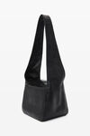 alexander wang dome small hobo bag in crackle patent leather black