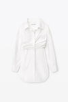 alexander wang 密织棉质系扣连衣裙 bright white