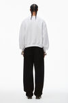 alexander wang puff logo sweatshirt in structured terry   light heather grey
