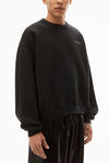 alexander wang crewneck pullover in dense fleece black