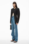 alexander wang ez mid-rise straight-leg jean in denim vintage medium indigo