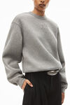 alexander wang puff logo sweatshirt in glitter terry sidewalk