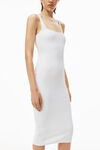alexander wang 纹理提花平纹针织吊带连衣裙 white