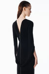 Alexander Wang black zippered sleeve maxi dress in jersey