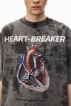 Alexander Wang storm bleach out heartbreaker t-shirt aus baumwolljersey mit grafikprint