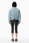 Alexander Wang vintage bleach blue regen indigo denim clip trucker jacket