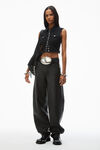 Alexander Wang black low-rise five-pocket pant in lambskin leather