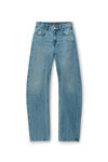 Mittelhohe Denim-Jeans mit gewölbtem Bein