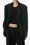Alexander Wang black tropical wool mid-rise balloon pants
