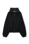 Alexander Wang black 黑色褶皱毛圈布连帽衫