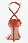 alexander wang dome 105 water snake strappy slide sandal bright red