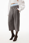 alexander wang jupe-culotte ajustée superposée en laine mélangée grey