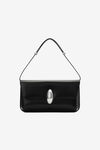 alexander wang dome structured flap bag in leather black