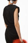 alexander wang asymmetrical tshirt dress in silky jersey black