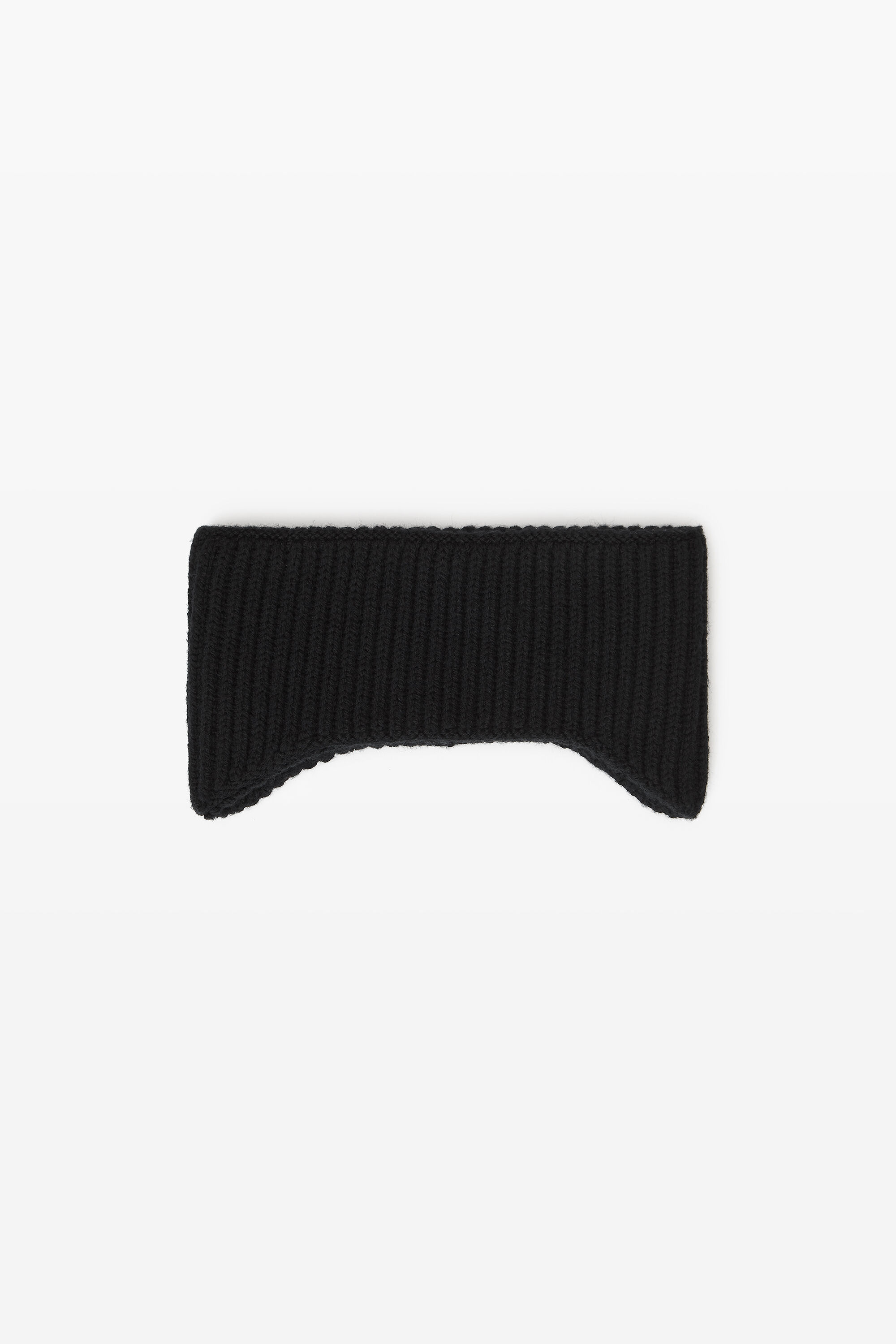 logo earmuff headband in ribbed wool stretch in BLACK | alexanderwang®