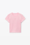 alexander wang puff logo shrunken tee in cotton jersey soft candy pink
