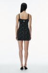 Alexander Wang washed black multi 花卉图案华夫格针织连衣裙