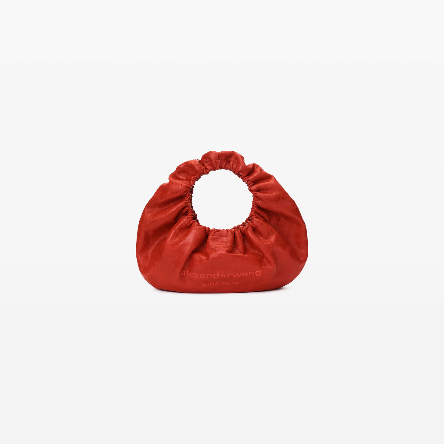 Alexander Wang Crescent Small Handle Bag In Crackle Patent Leather W/logo In Flame