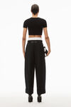 alexander wang cropped tee in compact jacquard black
