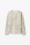 alexander wang plaster dyed long sleeve in compact jersey ice grey combo