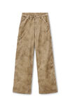 Alexander Wang weathered tan rounded carpenter jeans with weathered flocking