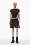 Alexander Wang washed black short-sleeve tee in ribbed cotton