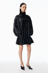 Alexander Wang black drop waist parka dress with reflective piping