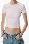Alexander Wang cradle pink logo jacquard short sleeve baby tee