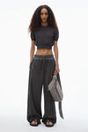 Alexander Wang grey t-shirt en maille côtelée avec logo en relief