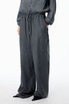Alexander Wang thunder grey mid-rise trackpant in silk
