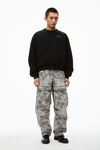 alexander wang crewneck pullover in dense fleece  black