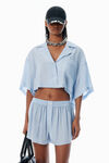 Alexander Wang oxford blue multi blue pajama-style shirt