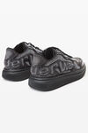 Alexander Wang grey aged sneaker aus wildleder mit schaumdruck und hotfix-strass