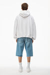 alexander wang apple puff hooded sweatshirt in terry light heather grey