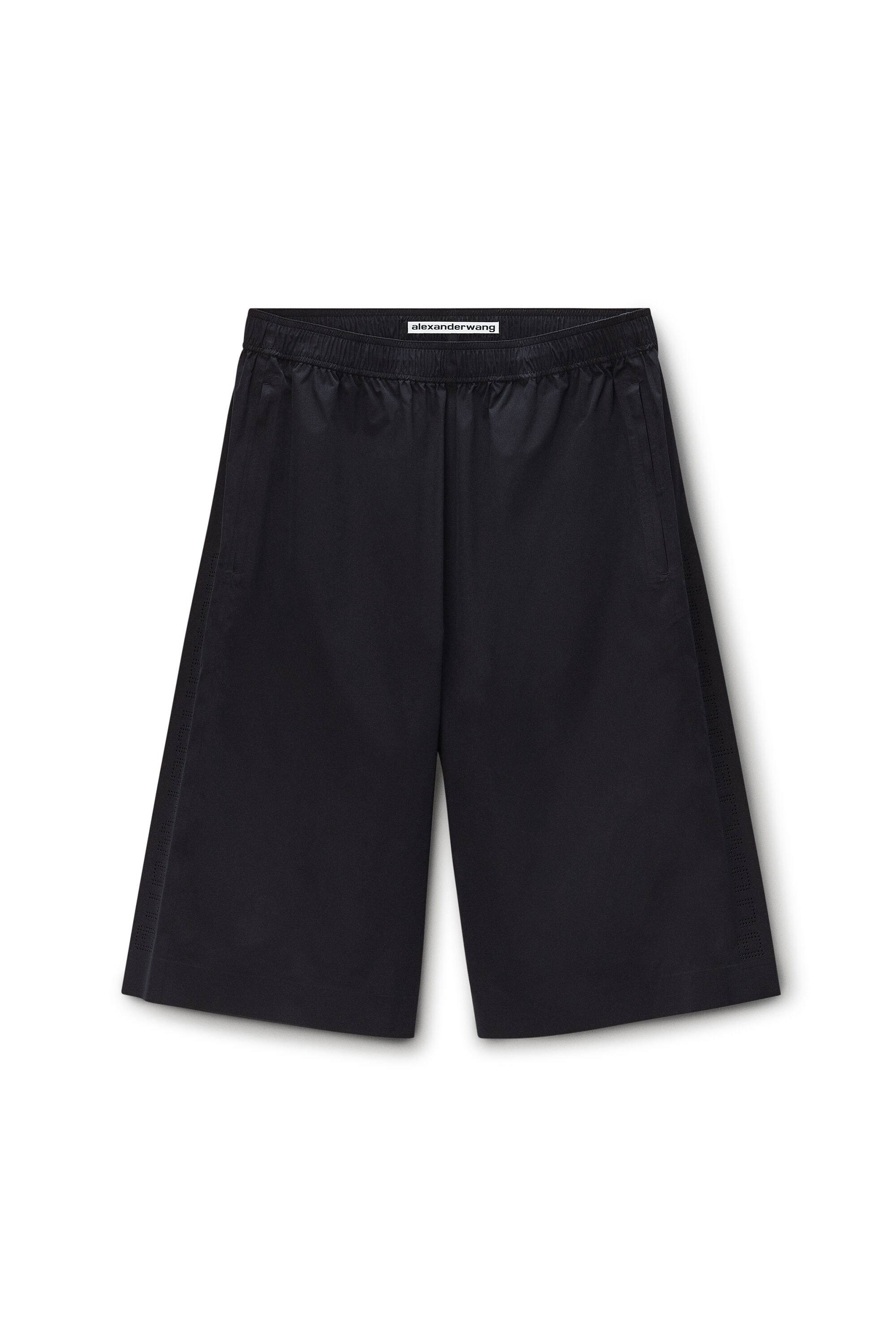 PERFORATED LOGO MID-RISE SHORT in BLACK | alexanderwang®