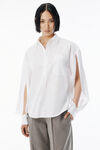Alexander Wang white white cotton slashed sleeve shirt