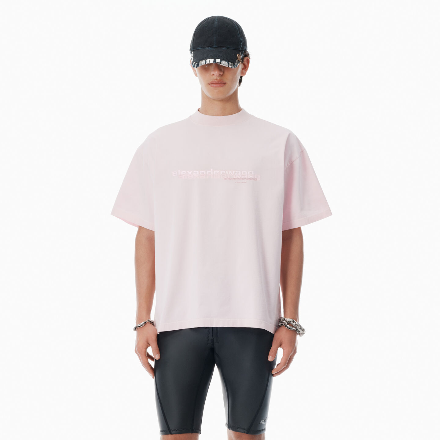 Alexander Wang Pink Cotton Oversized Logo Tee