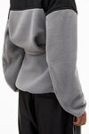 alexander wang sculpted jacket in teddy fleece slate/black