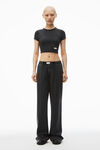 Alexander Wang washed black cropped short-sleeve baby tee in ribbed cotton