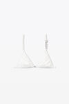 alexander wang diamante logo bikini top in jersey snow white