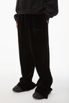 alexander wang pantaloni truck in velour con effetto raggrinzito black