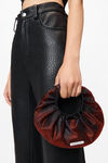 Alexander Wang black/burnt cherry crescent mini bag in distressed crystal hotfix