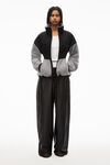 alexander wang sculpted jacket in teddy fleece slate/black