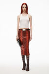 alexander wang 蛇纹图案铅笔裙 red